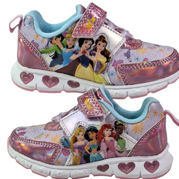 Disney Princess Toddler Girls‎ Light up Sneakers Size 7 (15 Cen) Color Pink New - Picture 1 of 16